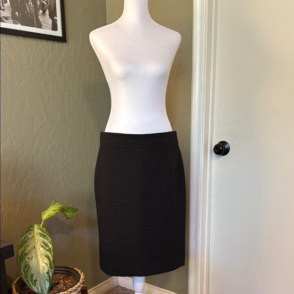 J. Crew Textured Black Pencil Skirt